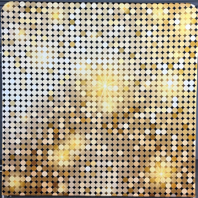 Golden Rain photo booth backdrop