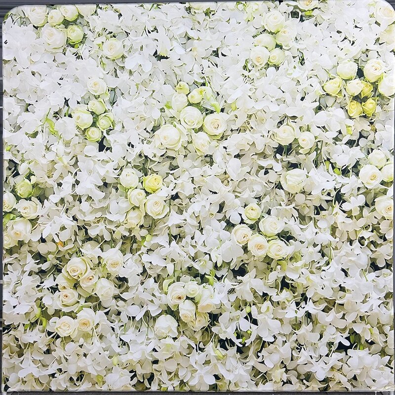White Floral photo booth backdrop